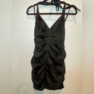 BCBGMaxAzria Black Ruched Mini Dress